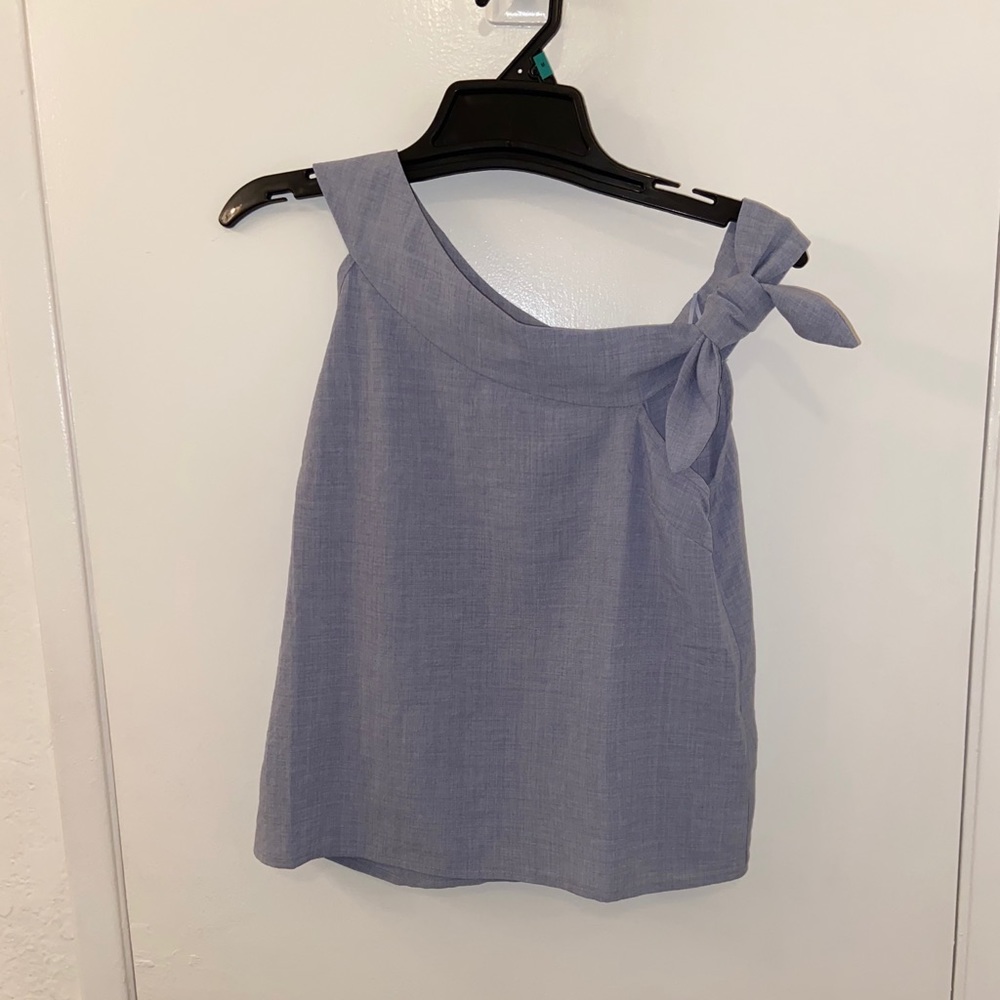 Blousish Gray Blouse with side bow
